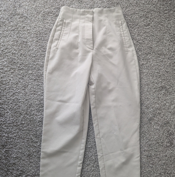 Zara High Rise Cream Trouser - Picture 4 of 8